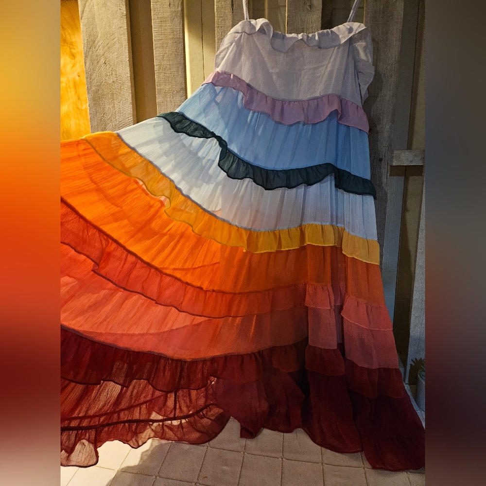 Storia Rainbow Dress size large - Picture 4 of 12